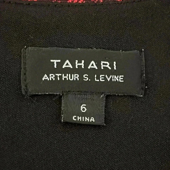 Tahari ASL Levine Red Plaid 3/4 Sleeve Pleated Hem Drop Waist Dress - Picture 12 of 13